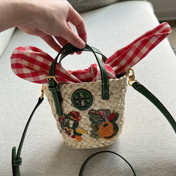 Tory Burch Emerson Embroidered Straw Bag - Picture 4 of 6